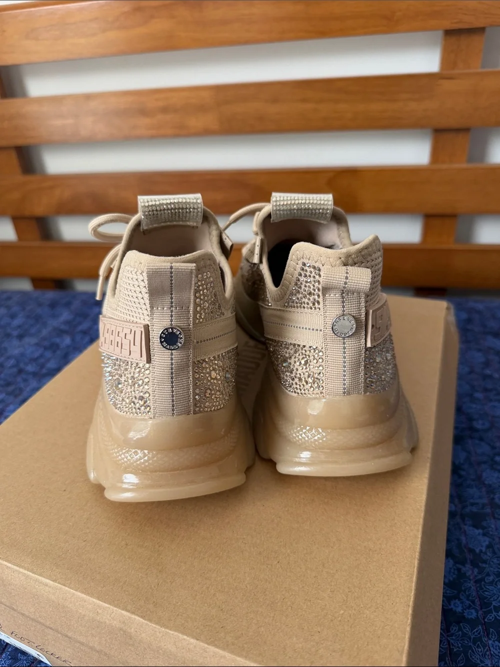 Steve Madden Maxima Blush Rhinestone Gem Sneakers